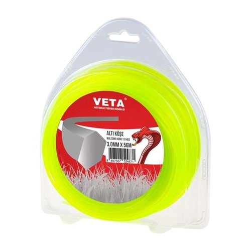 Veta/Misina 3 mm 6 Köşe 56 Mt (Sarı)